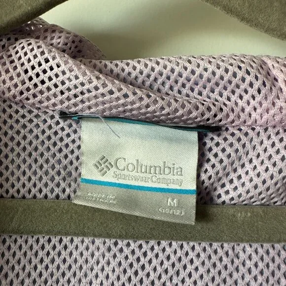 Columbia Kid's Girl's Purple windbreaker Rain Jacket Size M (10/12) - Picture 7 of 9